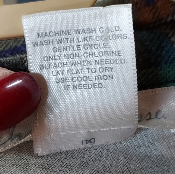 Charlotte Russe large green plaid tunic snap top ☆☆♡♡ - Picture 11 of 16